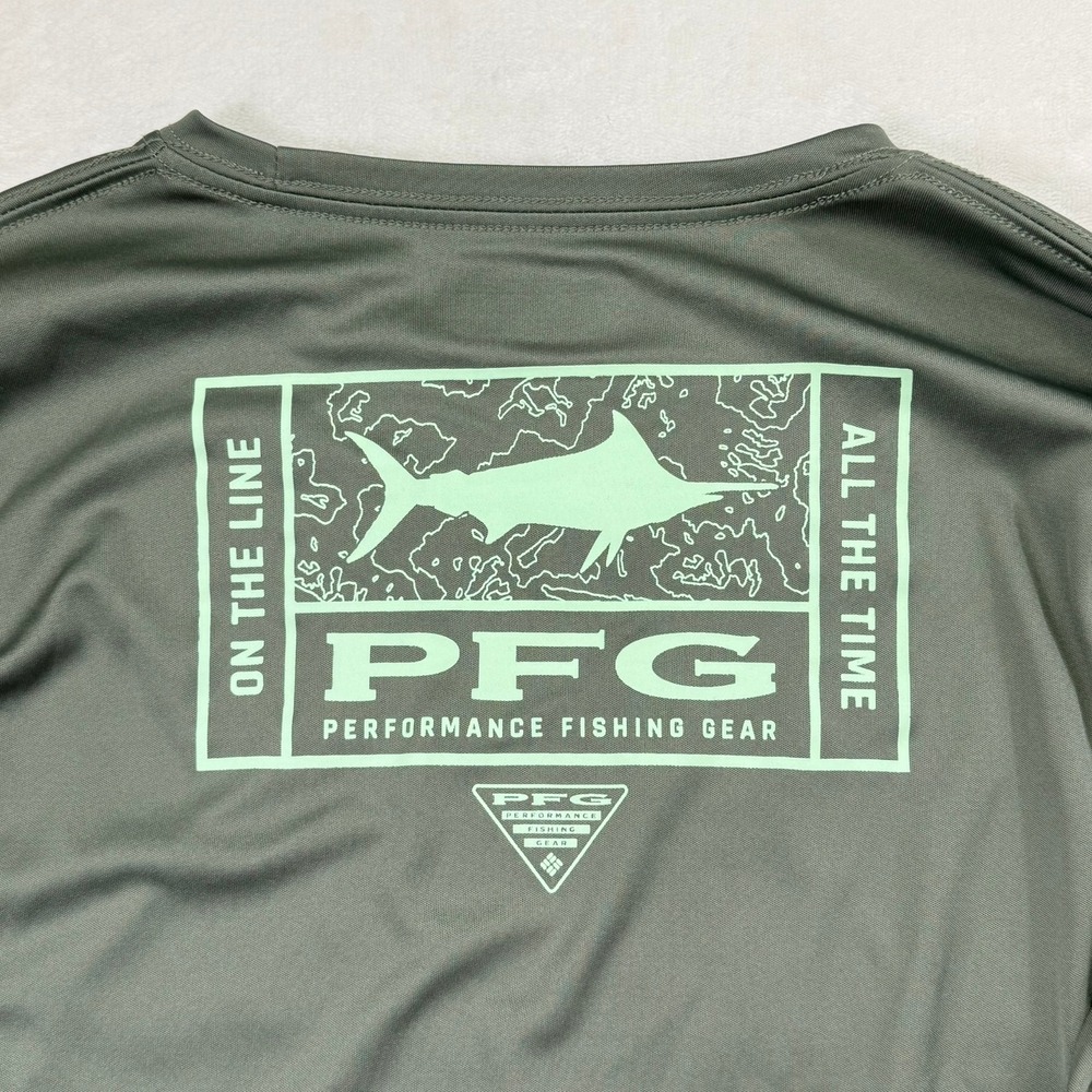 Columbia Youth XL PFG Terminal Tackle Long Sleeve Shirt Green AB8391-316 NEW - Picture 8 of 11